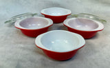Pyrex Deep Pink 8 oz. Round Ovenware Dishes - Lot of 4 Bowls, 2 Lids
