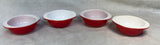 Pyrex Deep Pink 8 oz. Round Ovenware Dishes - Lot of 4 Bowls, 2 Lids