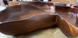 Carved Wood Leaf Sectional Serving Tray Monkey Pod Wood Hawaii