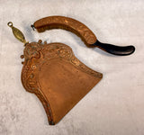 Antique Art Nouveau Copper Crumb Dust Pan and Broom Set