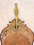 Antique Art Nouveau Copper Crumb Dust Pan and Broom Set