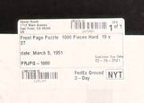 1000 Piece New York Times Puzzle Front Page March 5, 1951 - Brand New!