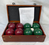 Vintage Bocce Ball Set in Wood Case