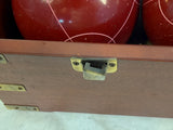Vintage Bocce Ball Set in Wood Case