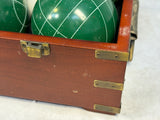 Vintage Bocce Ball Set in Wood Case
