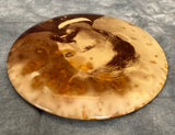 Antique 6" Round Colombia Celluloid Photo Portait Mounted on Tin, c. 1900