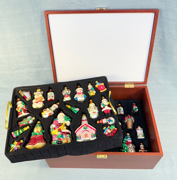 2005 Macys Holiday Lane Glass Ornament Boxed Set - 39 Ornaments