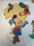 Vintage Nursery Rhymes 1950s Dolly Toy Wall Hangings - Lot of 6