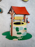 Vintage Nursery Rhymes 1950s Dolly Toy Wall Hangings - Lot of 6
