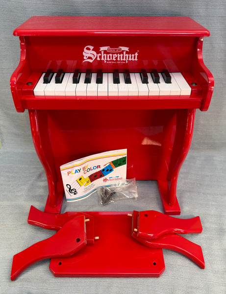 Schoenhut 25-Key Kid's Elite Spinet Upright Piano with Stool, Red - Brand New!