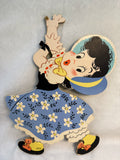 Vintage Nursery Rhymes 1950s Dolly Toy Wall Hangings - Lot of 6