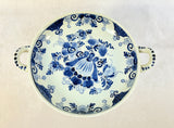 Vintage Delft Blue on White Pedestal Dish