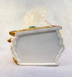 Large Ceramic Swan Christmas Sleigh Planter, 13" x 14" x 12.5"