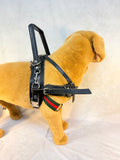 Black Leather Guide Dog Padded Harness