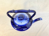 Large Blue Transferware Pottery Tea Pot
