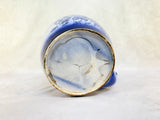 Large Blue Transferware Pottery Tea Pot