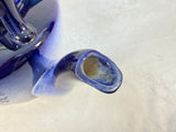 Large Blue Transferware Pottery Tea Pot