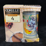 Corelle Coordinates Fruit Basket 16 oz. Glasses Drinkware - Lot of 4