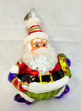 Christopher Radko 25th Anniversary Santa & Present Glass Ornaments