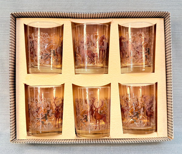 Cera Highball Glases St. Hubert Patron Saint of Hunters - Set of 6