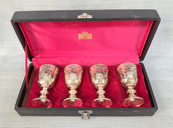 Corbell & Co. Silver Plated Mini Goblets - Set of 4 with Case