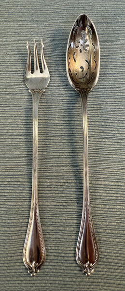 Towle Old Newbury 1900 Sterling Olive Fork & Pierced Spoon