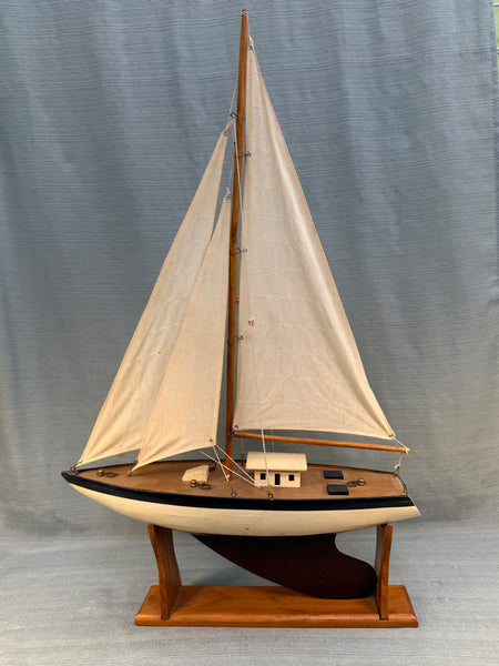 Large Wooden Model Sailboat