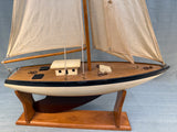 Large Wooden Model Sailboat