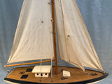 Large Wooden Model Sailboat