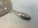 Silver Plated Ornate Rose Patten Vanity Hand Mirror (Missing Mirror)