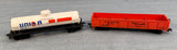 Union 76 Tanker and Rio Grande Gondola HO Scale Model Train Cars
