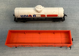 Union 76 Tanker and Rio Grande Gondola HO Scale Model Train Cars