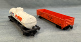 Union 76 Tanker and Rio Grande Gondola HO Scale Model Train Cars