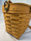 1999 Longaberger Basket Purse with Shoulder Strap & Fabric-covered Plastic Liner