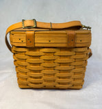 1999 Longaberger Basket Purse with Shoulder Strap & Fabric-covered Plastic Liner