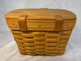 1999 Longaberger Basket Purse with Shoulder Strap & Fabric-covered Plastic Liner