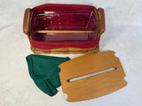 2003 Longaberger Christmas Collection Traditions Basket w/Lid, 2 Fabric & 1 Plastic Liner