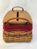 2003 Longaberger Christmas Collection Traditions Basket w/Lid, 2 Fabric & 1 Plastic Liner
