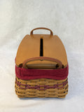 2003 Longaberger Christmas Collection Traditions Basket w/Lid, 2 Fabric & 1 Plastic Liner