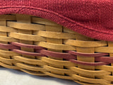2003 Longaberger Christmas Collection Traditions Basket w/Lid, 2 Fabric & 1 Plastic Liner
