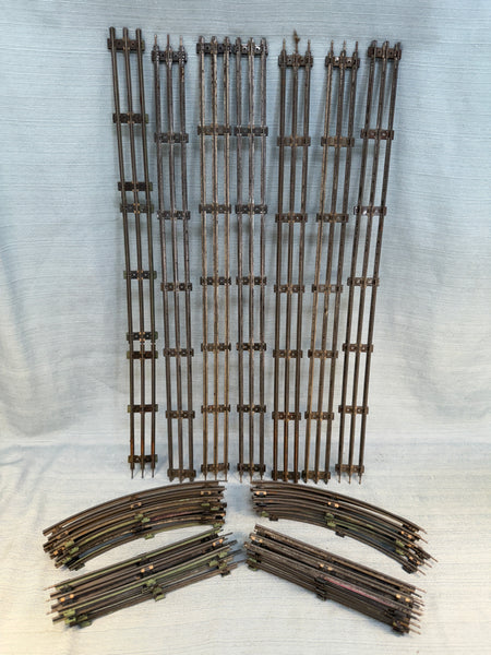 Model Railroad Metal 3 Rail O Gauge Train Track - Lot of 24 Sections