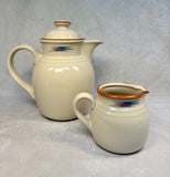 Noritake Stoneware Raindance Coffee Pot & Cream Pitcher