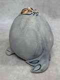 Raku Zoo Walrus Whistle by Chris Moses, Signed by Artist