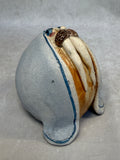 Raku Zoo Walrus Whistle by Chris Moses, Signed by Artist