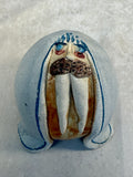 Raku Zoo Walrus Whistle by Chris Moses, Signed by Artist