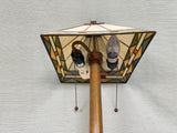 Aztec Design Stained Glass Shade Table Lamp