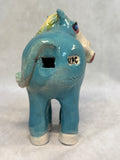 Raku Zoo Blue Horse Whistle by Chris Moses, Signed by Artist