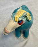 Raku Zoo Blue Horse Whistle by Chris Moses, Signed by Artist