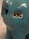 Raku Zoo Blue Horse Whistle by Chris Moses, Signed by Artist