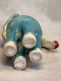 Raku Zoo Blue Horse Whistle by Chris Moses, Signed by Artist